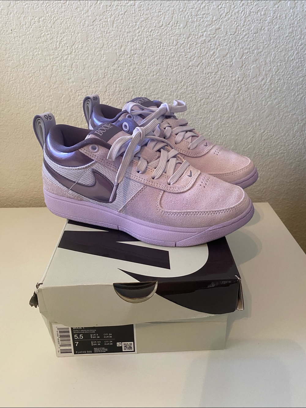Barely Grape/Daybreak Book 1 Nike Sneakers with Original Box